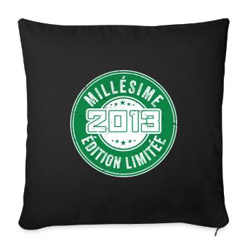 Millésime 2013 | édition limitée Anniversaire 2013 - Housse de coussin décorative 45 x 45 cm - noir - Devant