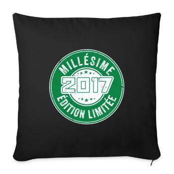 Millésime 2017 | édition limitée Anniversaire 2017 - Housse de coussin décorative 45 x 45 cm - noir - Devant