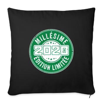 Millésime 2020 | édition limitée Anniversaire 2020 - Housse de coussin décorative 45 x 45 cm - noir - Devant