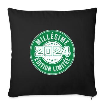 Millésime 2024 | édition limitée Anniversaire 2024 - Housse de coussin décorative 45 x 45 cm - noir - Devant