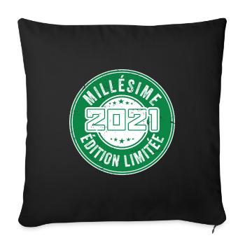 Millésime 2021 | édition limitée Anniversaire 2021 - Housse de coussin décorative 45 x 45 cm - noir - Devant