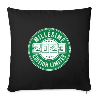 Millésime 2023 | édition limitée Anniversaire 2023 - Housse de coussin décorative 45 x 45 cm - noir - Devant