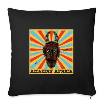 Afrique Masque Afro Histoire Africaine - Housse de coussin décorative 45 x 45 cm - noir - Devant