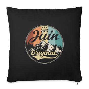 Juin 2017 - Juin 2017 Anniversaire 2017 Original - Housse de coussin décorative 45 x 45 cm - noir - Devant