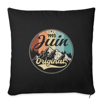 Juin 1993 - Juin 1993 Anniversaire 1993 Original - Housse de coussin décorative 45 x 45 cm - noir - Devant