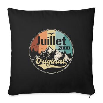 Juli 2000 Jubiläum Juli 2000 Juli - Sofakissenbezug 45 x 45 cm - Schwarz - Vorne