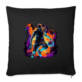 Basketball player in art design for sports fans - Sofa pillowcase 17,3'' x 17,3'' (45 x 45 cm) - black - Front