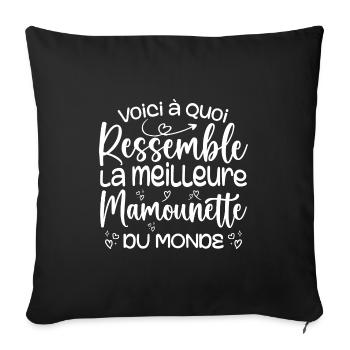 Cadeau Meilleure Mamounette - Cadeau Mamounette - Housse de coussin décorative 45 x 45 cm - noir - Devant