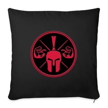 casque spartan guerrier spartan - Housse de coussin décorative 45 x 45 cm - noir - Devant