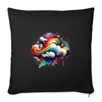 Nuage coloré coloré - Housse de coussin décorative 45 x 45 cm - noir - Devant