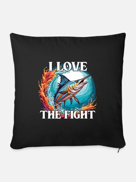 Springender Marlin Hochseefischen Tiefseefischen - Sofakissenbezug 45 x 45 cm - Schwarz