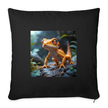 Gekkonius - Sofakissenbezug 45 x 45 cm - Schwarz - Vorne