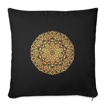 Mandala Mexico gold - Sofa pillowcase 17,3'' x 17,3'' (45 x 45 cm) - black - Front