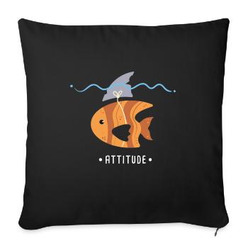 Sassy Sarcastic Cute Shark Fin Fish - Sofa pillowcase 17,3'' x 17,3'' (45 x 45 cm) - black - Front