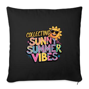 Sunny Summer Moments Vibes Summer Sun - Sofa pillowcase 17,3'' x 17,3'' (45 x 45 cm) - black - Front