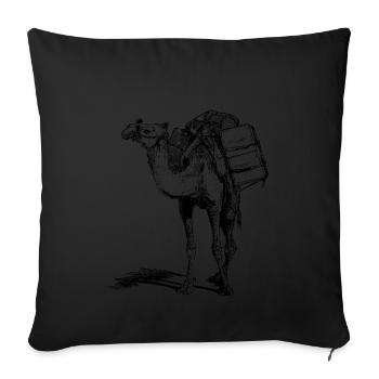 camel - Sofa pillowcase 17,3'' x 17,3'' (45 x 45 cm) - black - Front