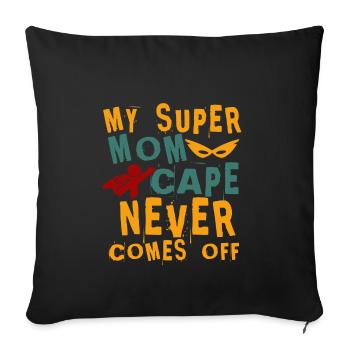Mutter Supermom Superheldin Muttertag Geschenk - Sofakissenbezug 45 x 45 cm - Schwarz - Vorne
