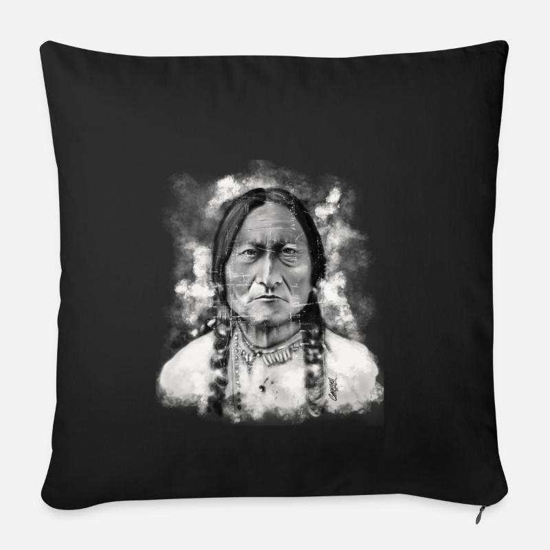 indien - Housse de coussin décorative 45 x 45 cm - noir