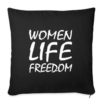 Women life freedom - Housse de coussin décorative 45 x 45 cm - noir - Devant