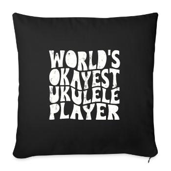 Le joueur de ukulélé le plus correct du monde - Housse de coussin décorative 45 x 45 cm - noir - Devant