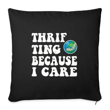 Thripting. Parce que je m’en soucie. - Housse de coussin décorative 45 x 45 cm - noir - Devant