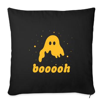 Schwebender Geist Booooh Halloween Spuk Schrecken - Sofakissenbezug 45 x 45 cm - Schwarz - Vorne