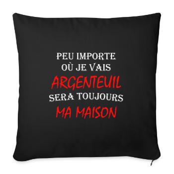ARGENTEUIL - Housse de coussin décorative 45 x 45 cm - noir - Devant