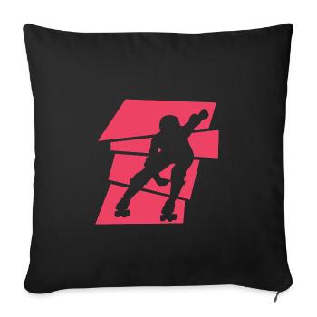 Roller Derby - Sofakissenbezug 45 x 45 cm - Schwarz - Vorne