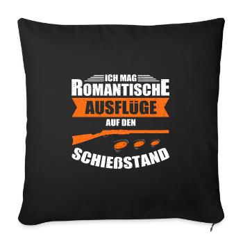 Schießstand Wurfscheiben Schiessen Tontauben - Sofakissenbezug 45 x 45 cm - Schwarz - Vorne