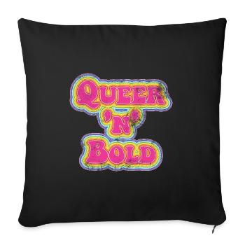 Queer 'n' Bold Rainbow Vintage - Housse de coussin décorative 45 x 45 cm - noir - Devant