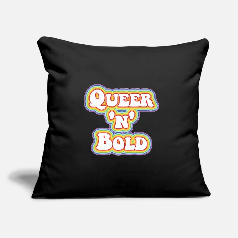 Queer 'n' Bold Rainbow blanc Housse de coussin décorative 45 x 45 cm