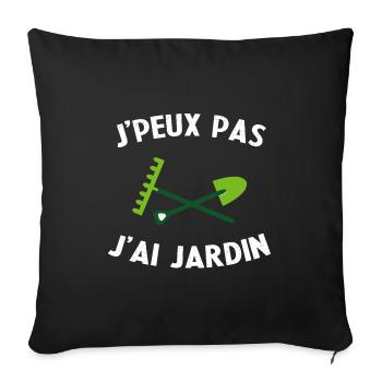 J'Peux Pas J'ai Jardin Jardinier - Housse de coussin décorative 45 x 45 cm - noir - Devant