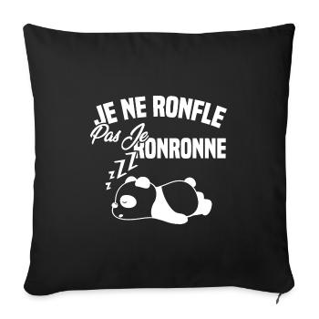 Je ne ronfle pas je ronronne - Housse de coussin décorative 45 x 45 cm - noir - Devant