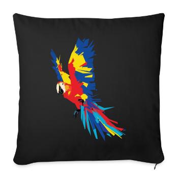 Parrot - Sofa pillowcase 17,3'' x 17,3'' (45 x 45 cm) - black - Front