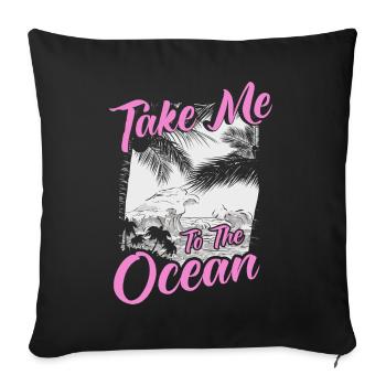Emmène-moi à l’océan - Sun Sea Holiday Shirt - Housse de coussin décorative 45 x 45 cm - noir - Devant