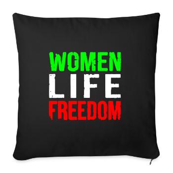 Women life freedom iran - Sofa pillowcase 17,3'' x 17,3'' (45 x 45 cm) - black - Front