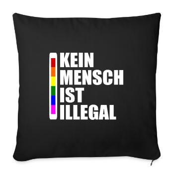 Kein mensch ist illegal - Sofakissenbezug 45 x 45 cm - Schwarz - Vorne