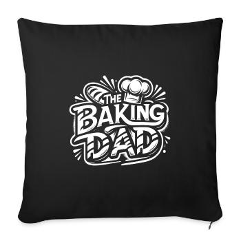 Baking dad baking dad our dad bakes - Sofa pillowcase 17,3'' x 17,3'' (45 x 45 cm) - black - Front