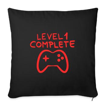 Console de jeu d'un an - Housse de coussin décorative 45 x 45 cm - noir - Devant