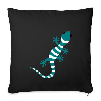 Gecko Salamander Lizard Reptile climbing gift - Sofa pillowcase 17,3'' x 17,3'' (45 x 45 cm) - black - Front