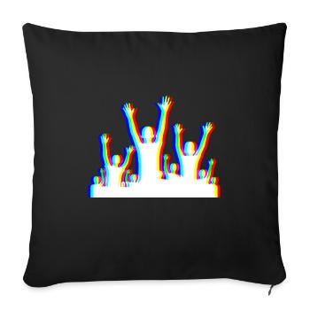 Glitch Party – Festival Style - Sofa pillowcase 17,3'' x 17,3'' (45 x 45 cm) - black - Front