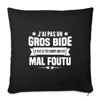J'ai Pas Un Gros Bide Humour cadeau - Housse de coussin décorative 45 x 45 cm - noir - Devant