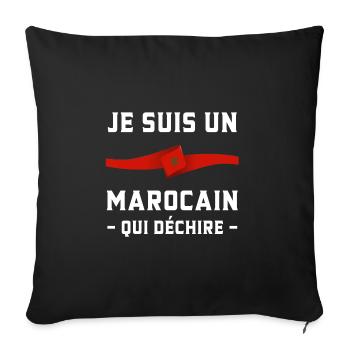 Je Suis Un Marocain Qui Déchire Maroc - Housse de coussin décorative 45 x 45 cm - noir - Devant