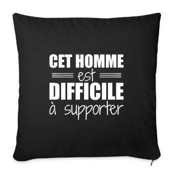This man is hard to bear - Sofa pillowcase 17,3'' x 17,3'' (45 x 45 cm) - black - Front