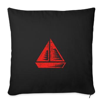 sport gift hobby christmas selgeln sailing ship - Sofa pillowcase 17,3'' x 17,3'' (45 x 45 cm) - black - Front