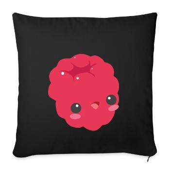 Süße Himbeere - Sofakissenbezug 45 x 45 cm - Schwarz - Vorne