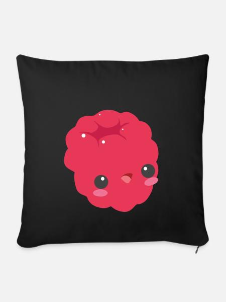 framboise douce - Housse de coussin décorative 45 x 45 cm - noir