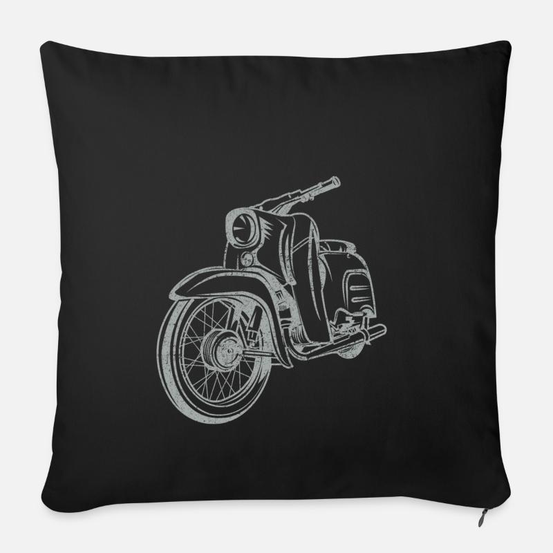 Simson Schwalbe KR51 Vintage Lineart Silhouette - Sofakissenbezug 45 x 45 cm - Schwarz