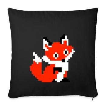 Fox Fox Paw Pixel Design rétro chemise cadeau - Housse de coussin décorative 45 x 45 cm - noir - Devant