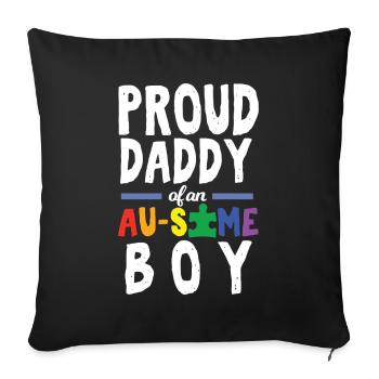 Autism Proud Daddy of an Au Some Boy - Sofa pillowcase 17,3'' x 17,3'' (45 x 45 cm) - black - Front